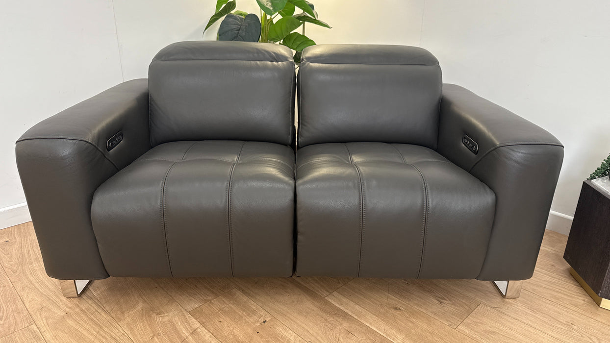 Sofology Marvella Leather Recliner 2 Seater in Charcoal