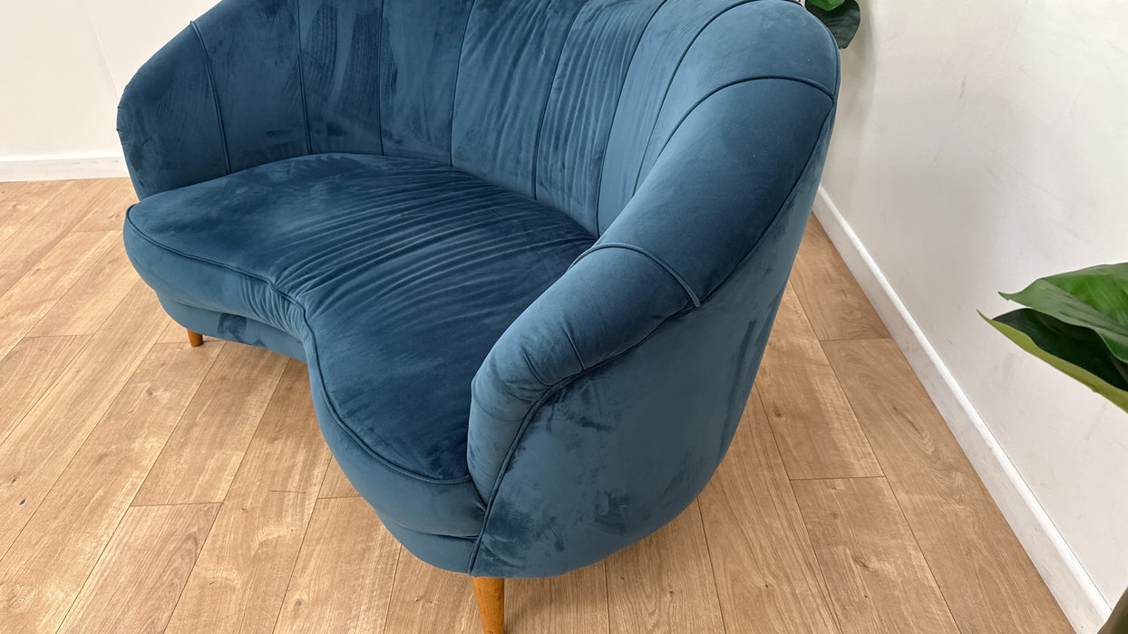 Sofology Perle Fabric 2 Seater in Plush Teal