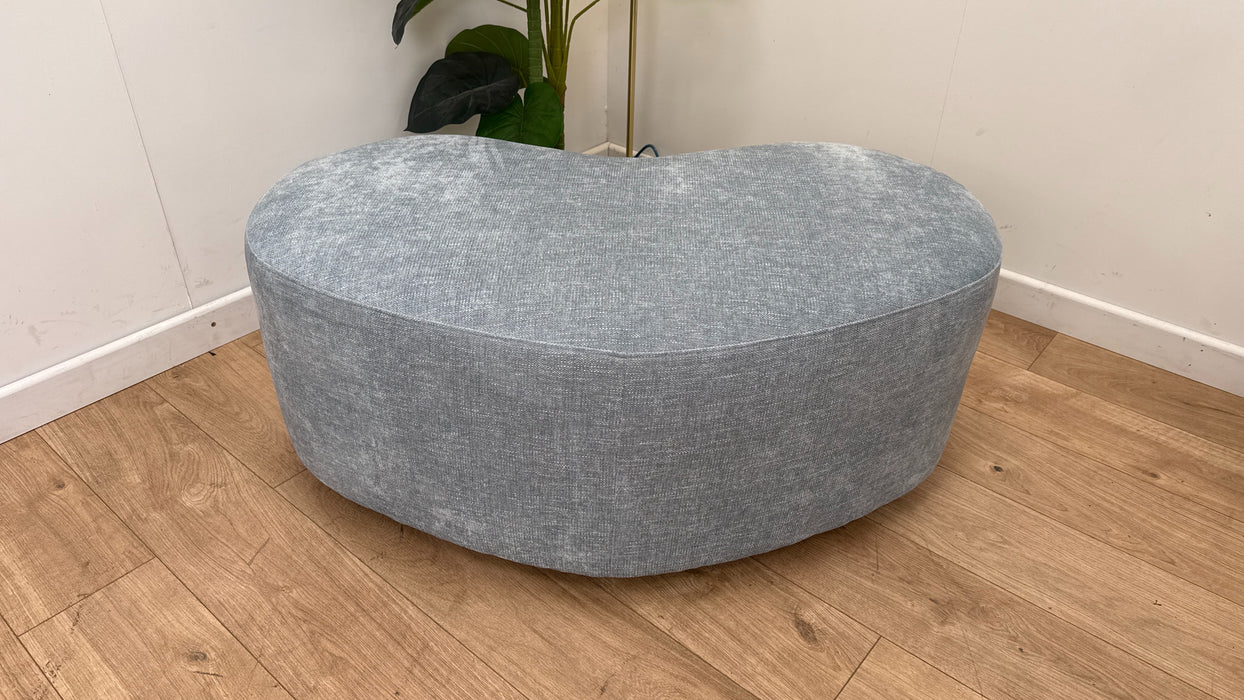 Sofology The Chloe Fabric Footstool in Linen Look Chenille Sky Mix