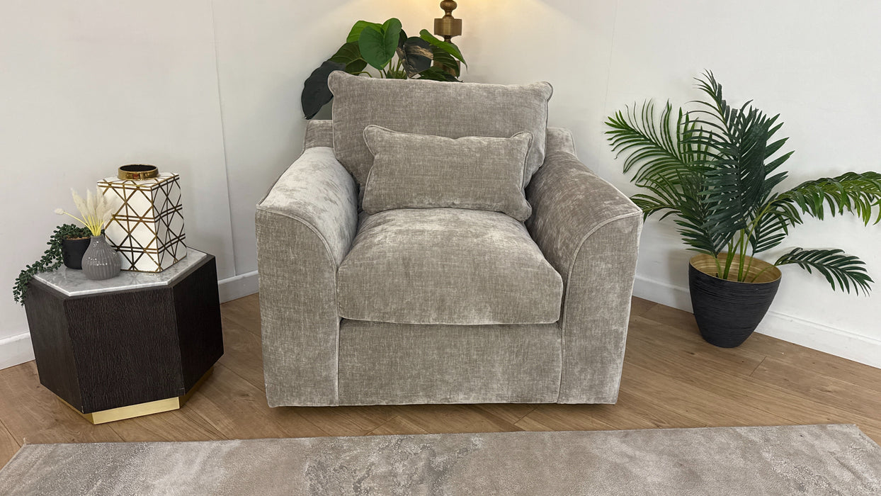 Sofology Georgio Fabric Chair in Stone All Over