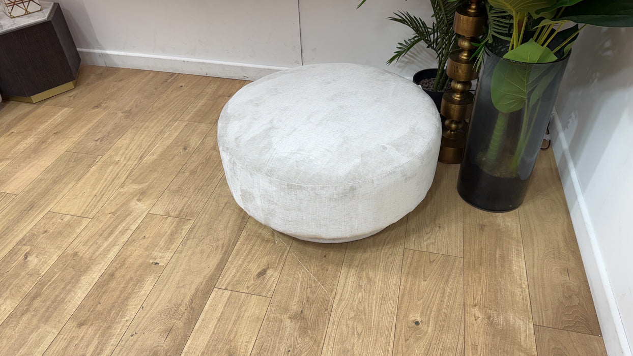 Sofology Luella Fabric Designer Small Footstool in Luxe Chenille Oyster