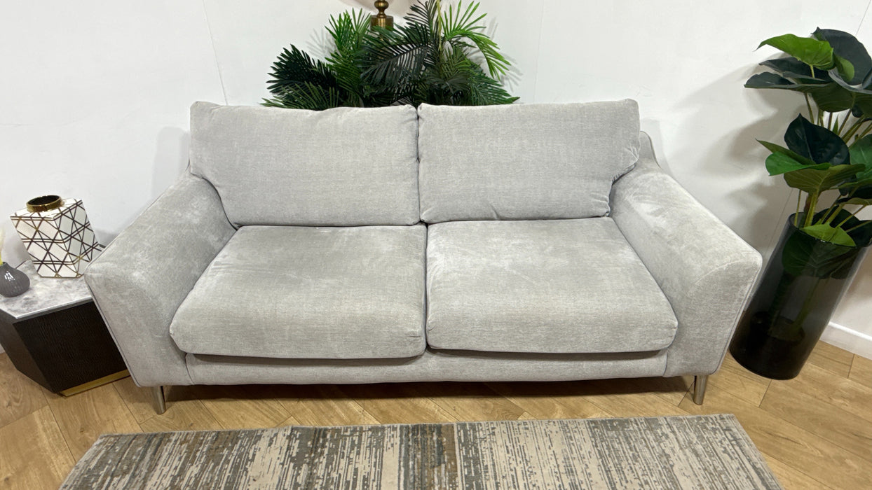 Sofology Mayfair Fabric 3 Seater in Soft Chenille Silver/Silver Mix