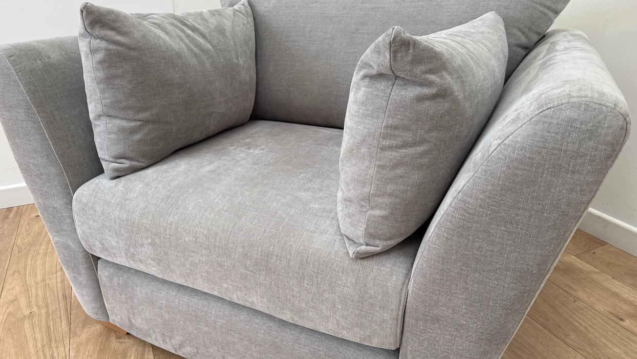 Sofology Calista Fabric Swivel Chair in Calista Soft Chenille Silver