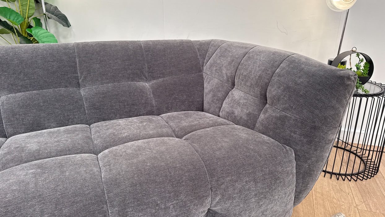 Sofology The Lunar 3 Seater Fabric Sofa in Chenille Charcoal