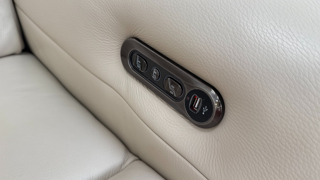 Sofology Renato Leather 2 Seater Power Recliner in Trusty Embossed Bone China