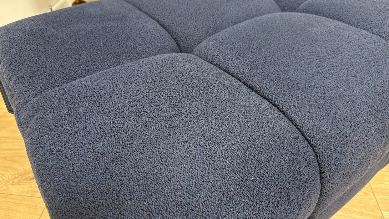 Sofology Lunar Fabric Designer Storage Footstool in Woven Boucle Navy