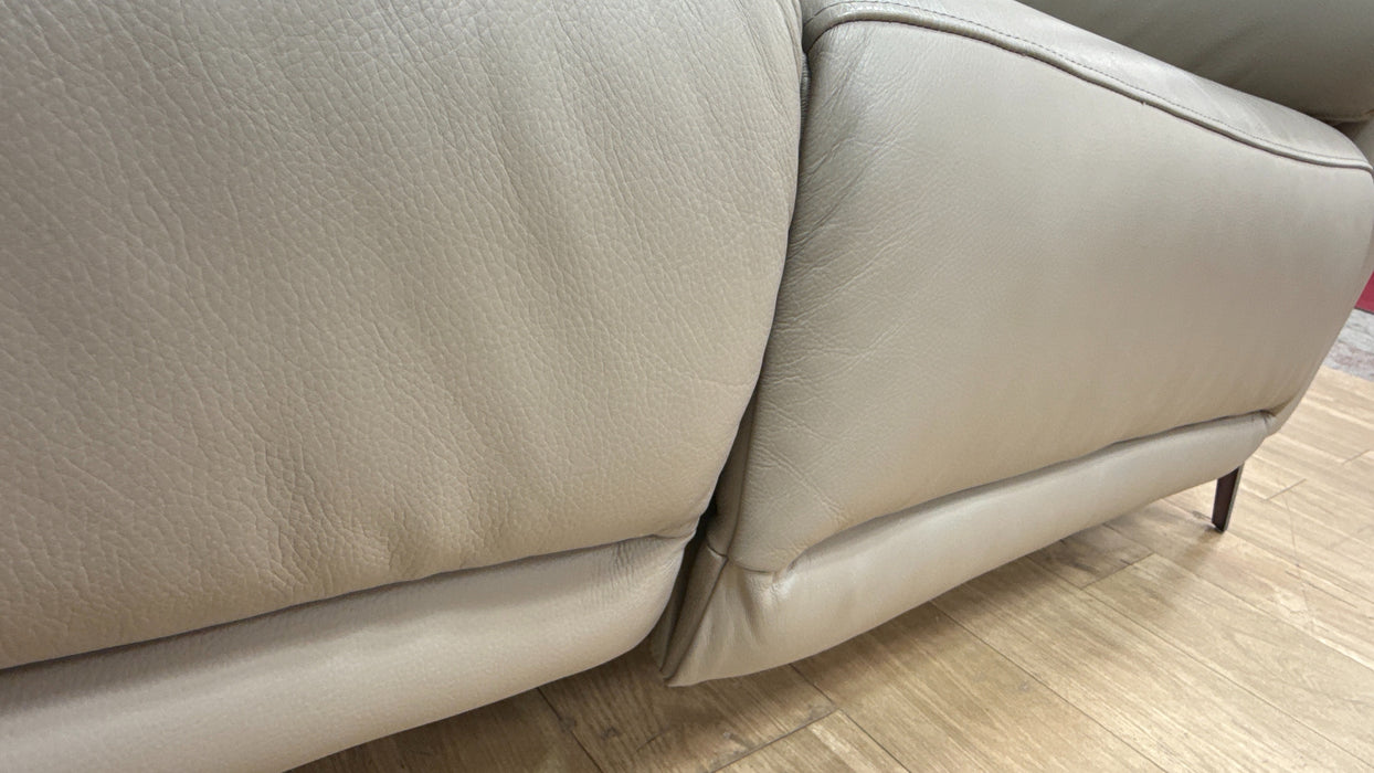 Sofology The Fratelli 1.5 Chaise Corner 3 Power Recliner/Headrest in Trusty Embossed Leather Stone