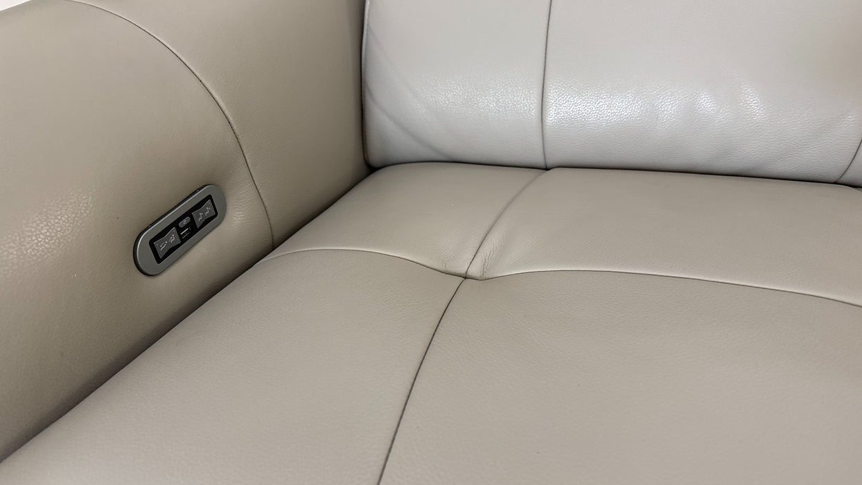 Sofology Cadenza Leather 3 Corner 1 Power Recliner/Headrest in Trusty Sheen Lead Grey