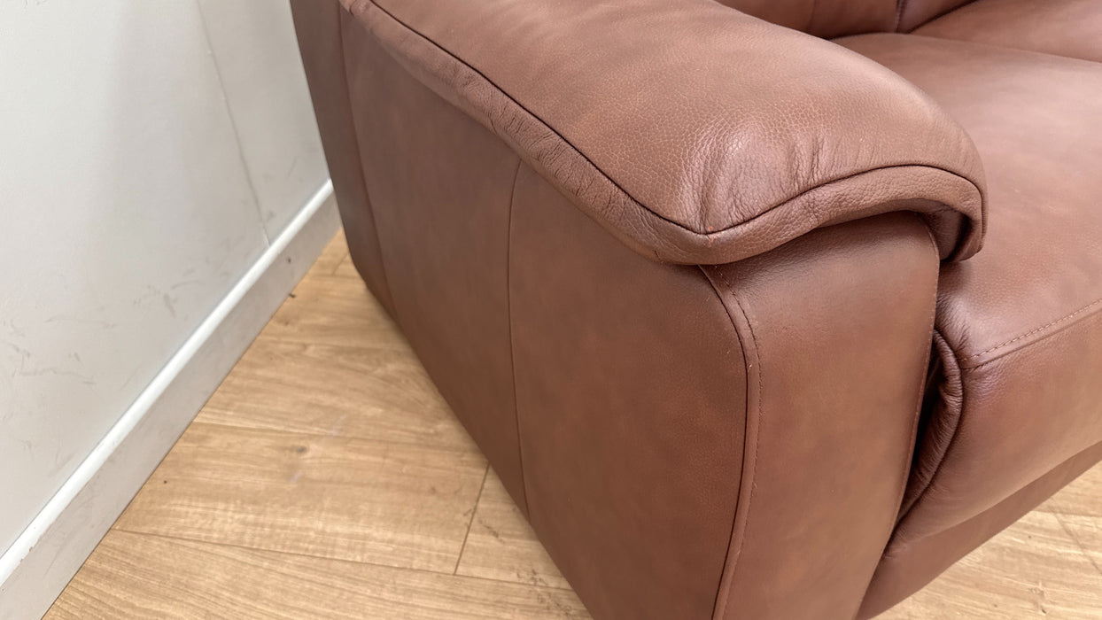 Sofology Carrera Leather 2 Seater in Trusty Embossed Chestnut