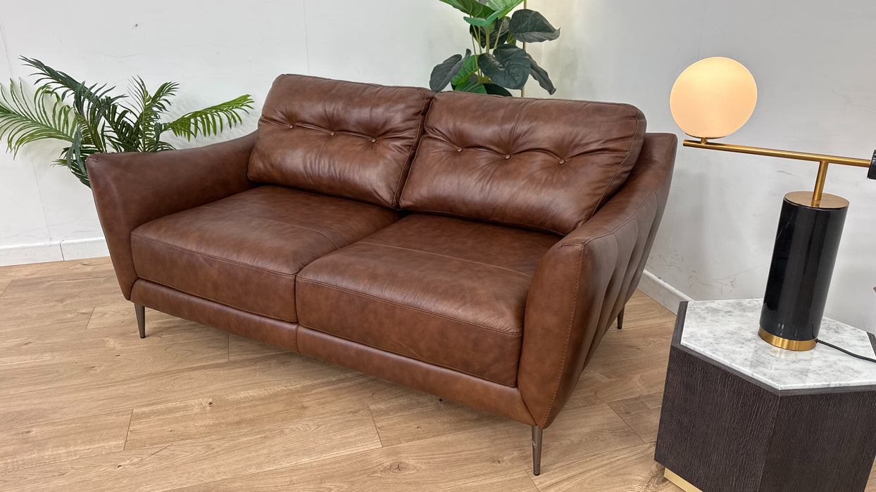 Cordelia 2 Seater - Leather Sofa - Alaska Whiskey