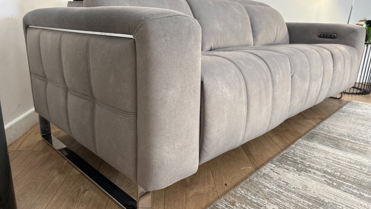 Sofology Marvella Fabric 3 Seater Recliner in Flecked Stone