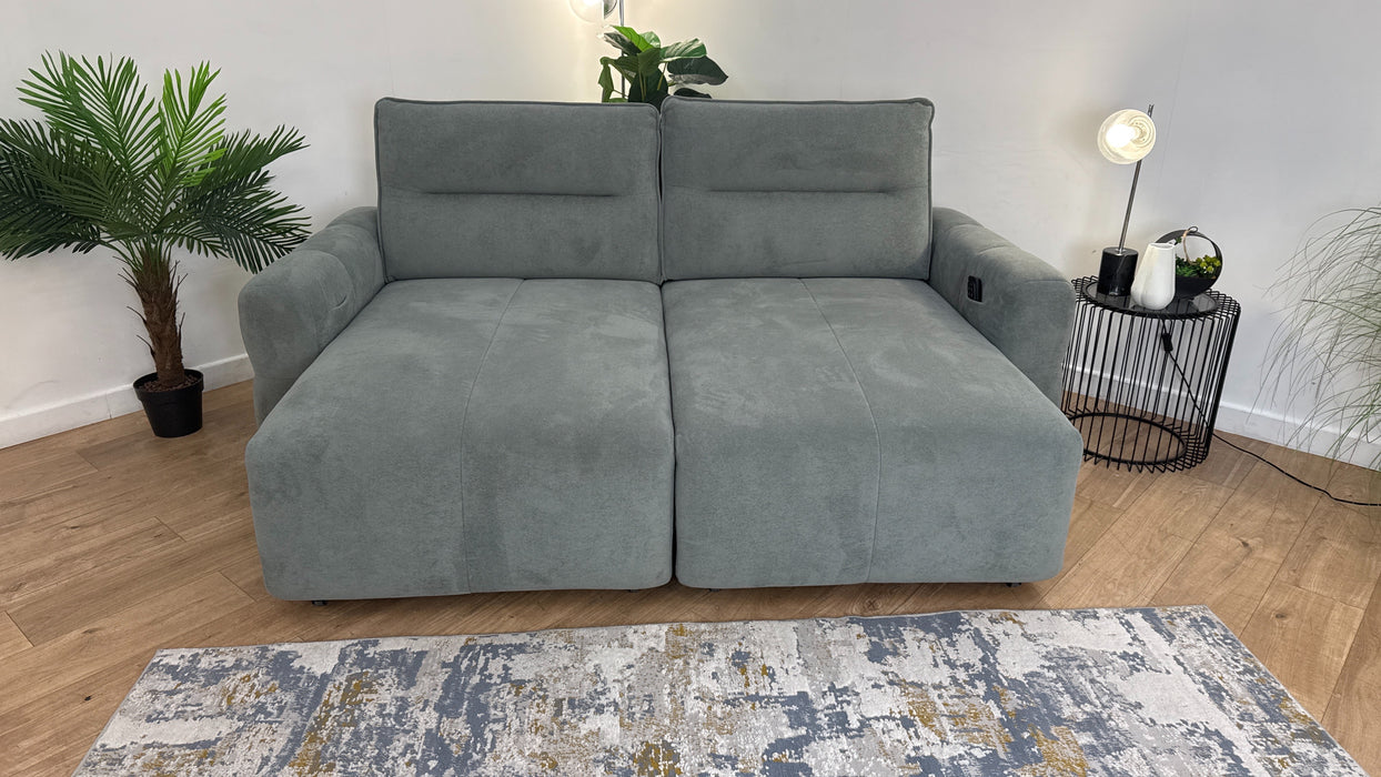Sofology Sanctuary Fabric 3 Seater Double Power Chaise Motion Back in Soft-Sherpa Seafoam