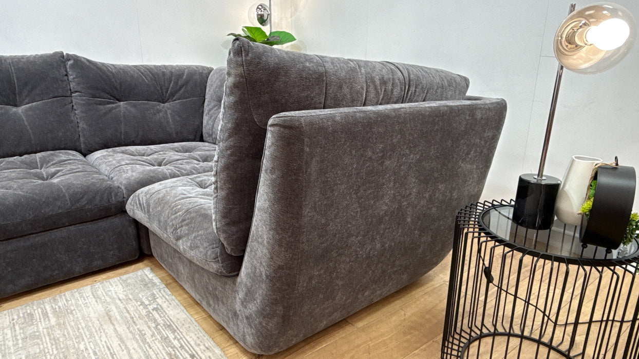 Sofology Cocoon Fabric 3 Corner 1 in Textured Chenille Charcoal