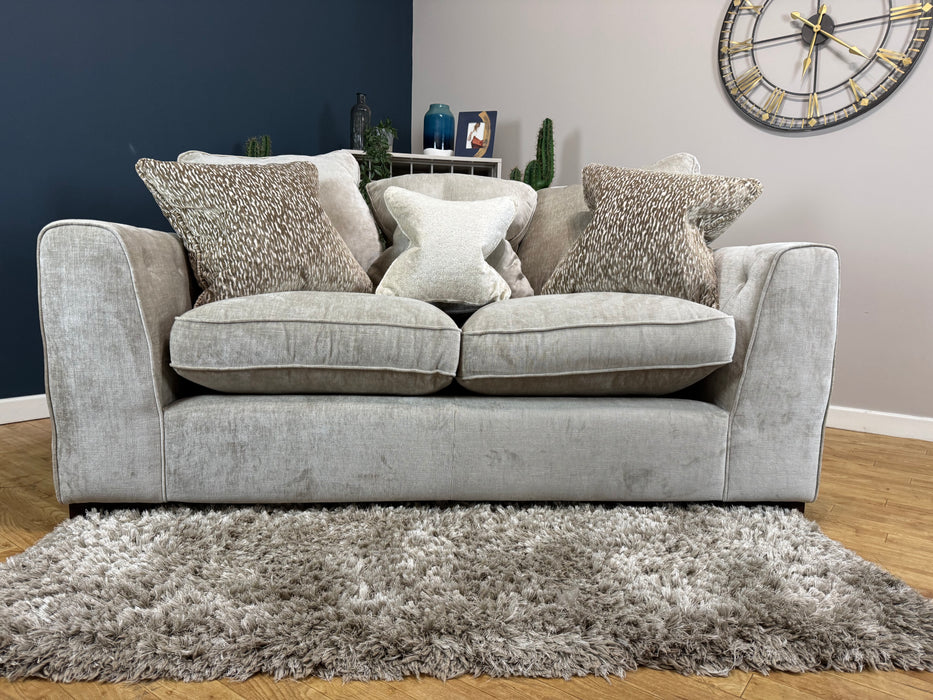 The Valentina Fabric 2 Seater - Luxury Chenille Linen Mix - Pillow Back Foam & Fibre Seats (WA2)