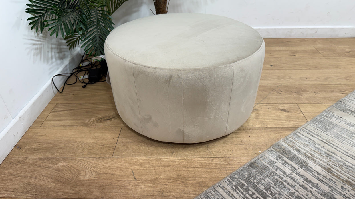 Sofology Fitzrovia Fabric Designer Footstool in Matt Velvet Stone Without Trim