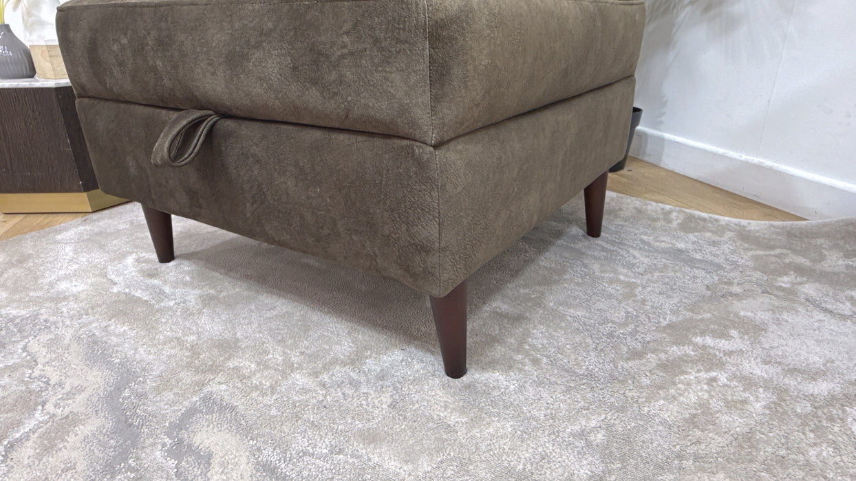 Sofology The Hackney Fabric Storage Memory Foam Footstool in Lifestyle Dapple Olive Green