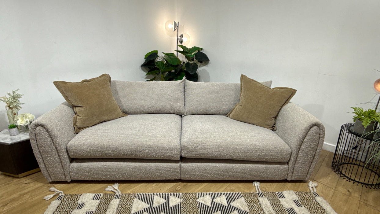 Sofology Marble Arch Fabric 4 Seater Split in Cologne Plain Mink/Natural Mix