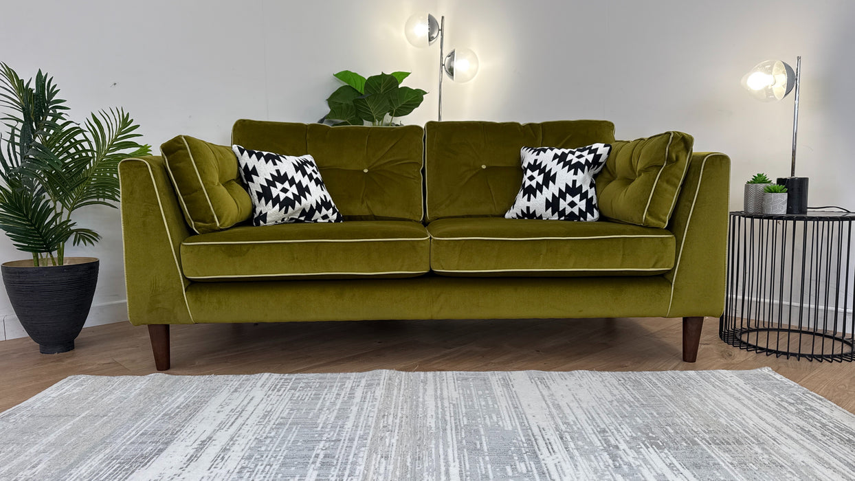 Cricket 3 Seater Sofa - Fabric - Green Velvet Mix