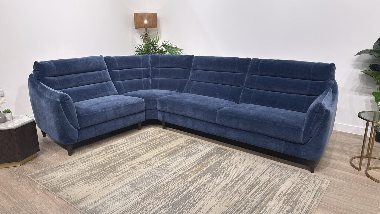 Sofology Sasso Fabric 3 Corner 1 in Soft Relaxed Chenille Navy