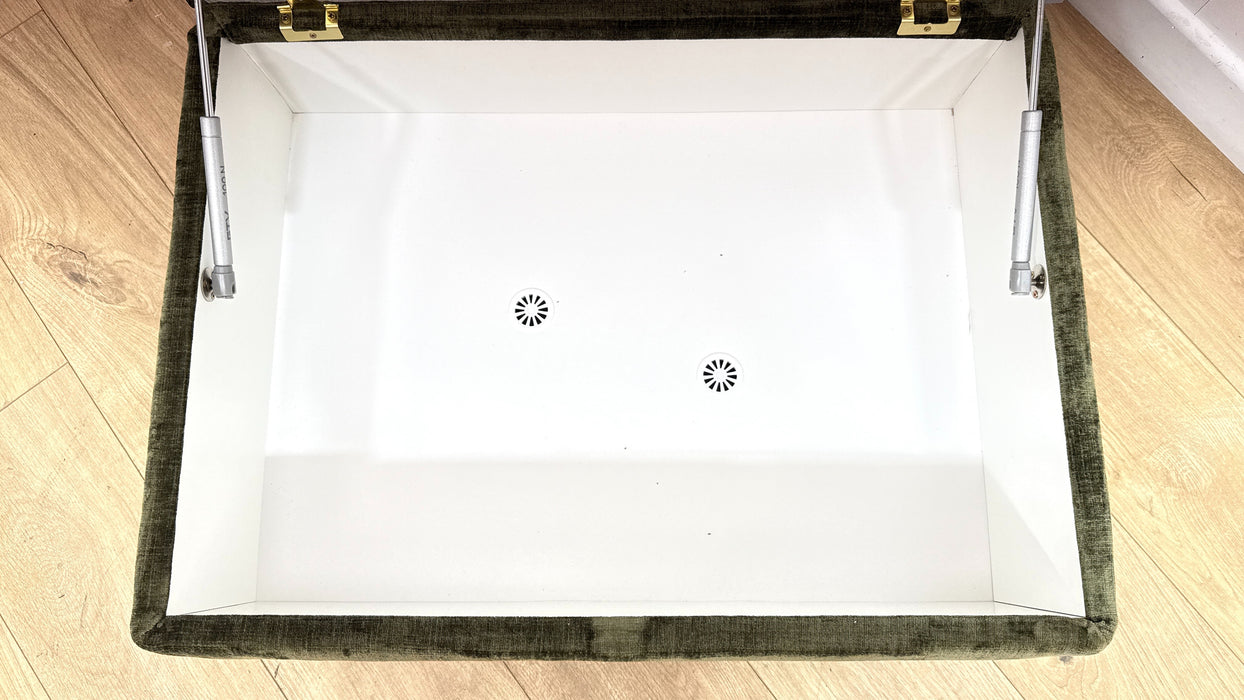 Sofology Portobello Storage Foam Footstool in Luxury Chenille Olive