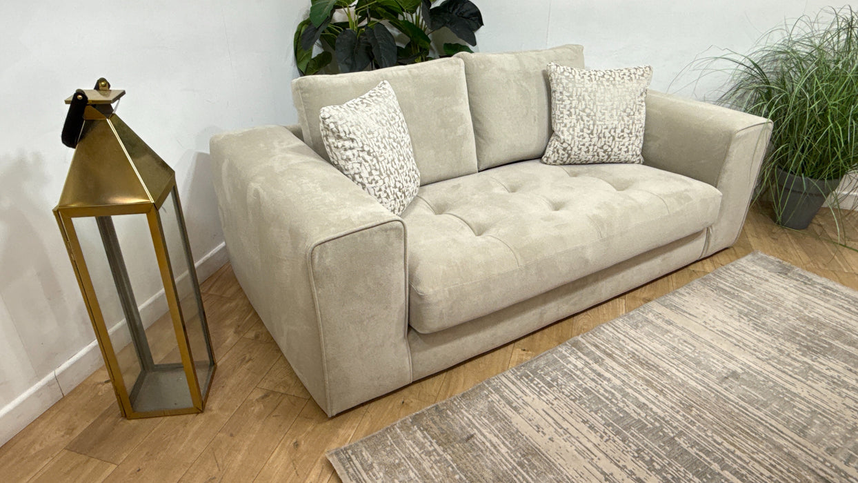Sofology Ascot Fabric 3 Seater Bench Seat in Soft Sherpa Stone Mix