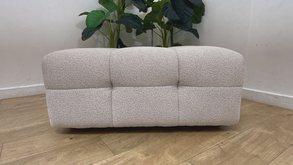 Sofology Lunar Fabric Designer Storage Footstool in Woven Boucle Moonstone