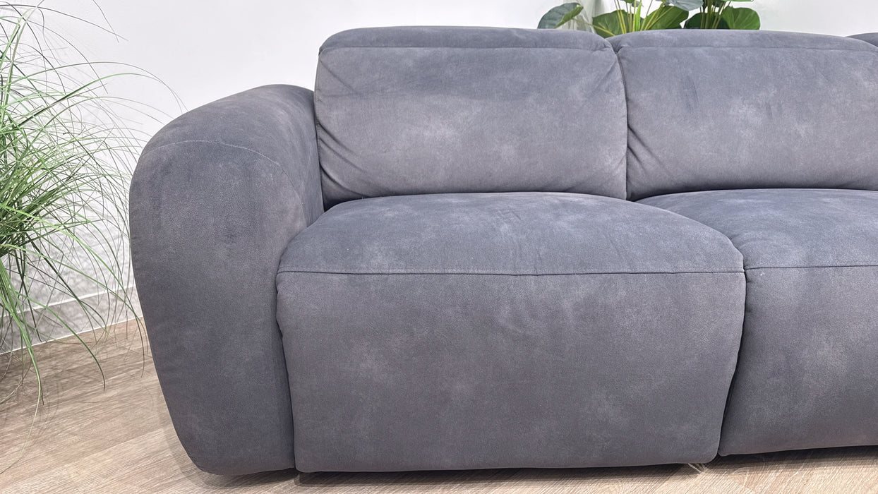 Sofology Drift Fabric 4 Seater Chaise Power Recliner/Headrest in Lifestyle Flecked Charcoal