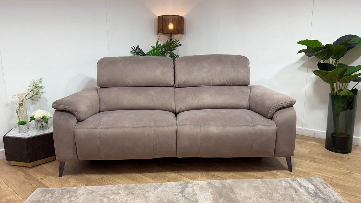Sofology Bailey Fabric 2.5 Seater Power Recliner/Headrest in Lifestyle Flecked Nutmeg