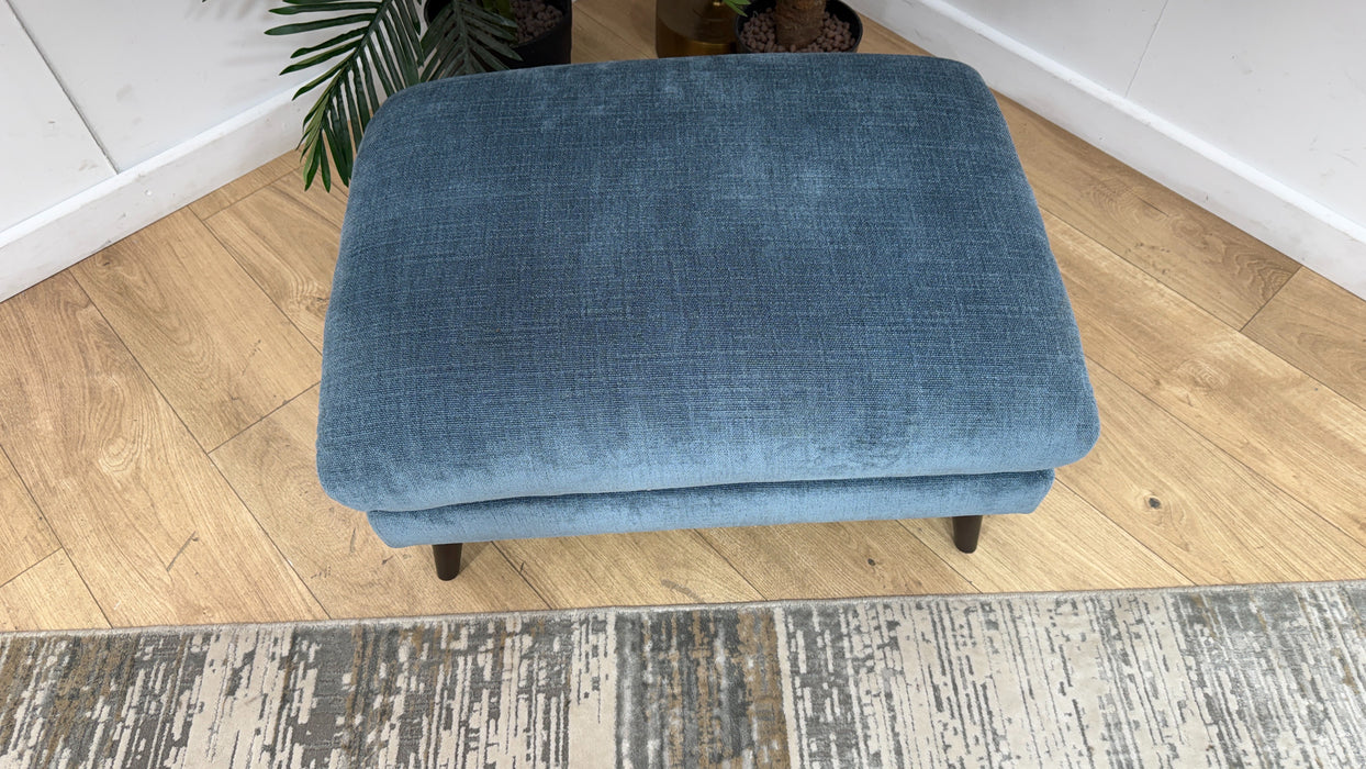 Sofology Adler Fabric Designer Footstool in Casual Chenille Denim