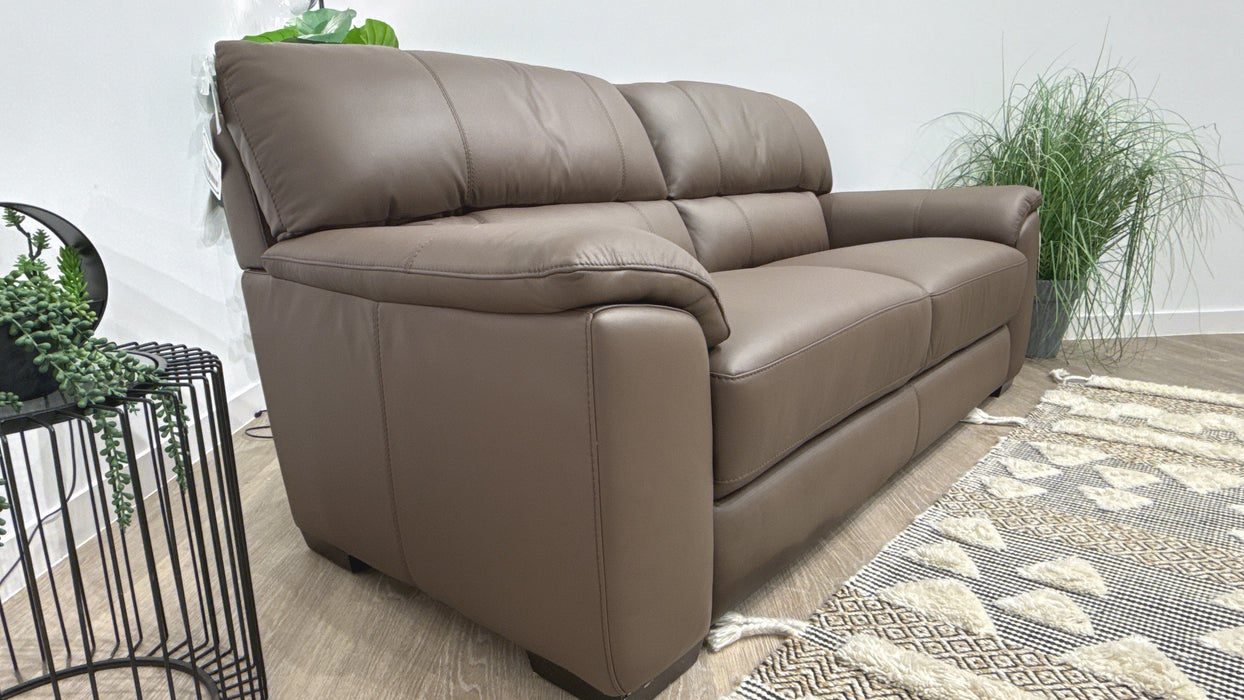 Sofology Santina 3 Seater Leather Sofa in Trusty Matt Chocolate