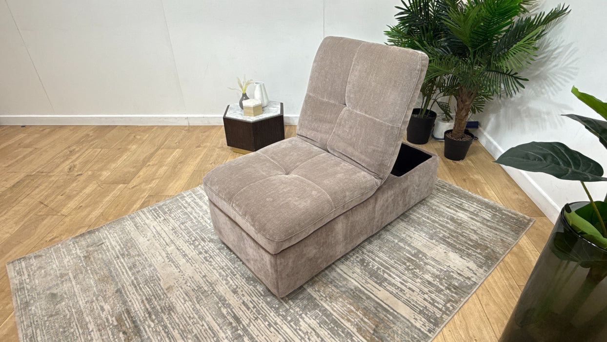 Sofology Kingsbridge Fabric Dual Storage Footstool in Relaxed Chenille Nutmeg
