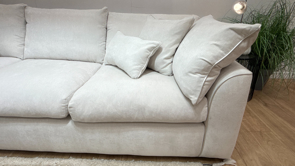 Sofology Georgio Fabric 3 Corner 3 Feather Flex Seats in Lifestyle Plush Chenille Mist Mix