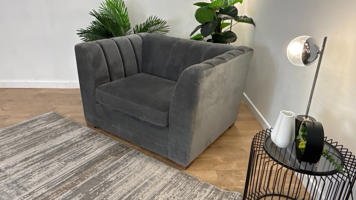 Sofology Downtown Fabric Loveseat in Soft Chenille Slate