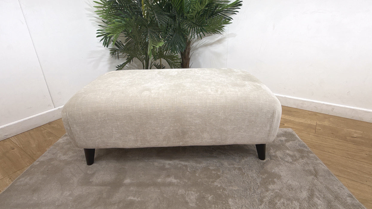 Sofology Mayfair Fabric Designer Footstool in Soft Chenille Linen All Over