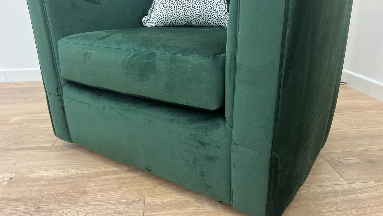 Ivanna Fabric Accent Swivel Chair - Emerald