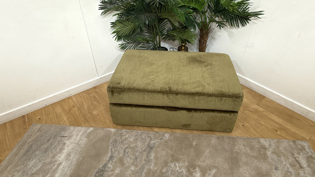 Sofology Regency Fabric Large Storage Footstool in Luxe Chenille Olive