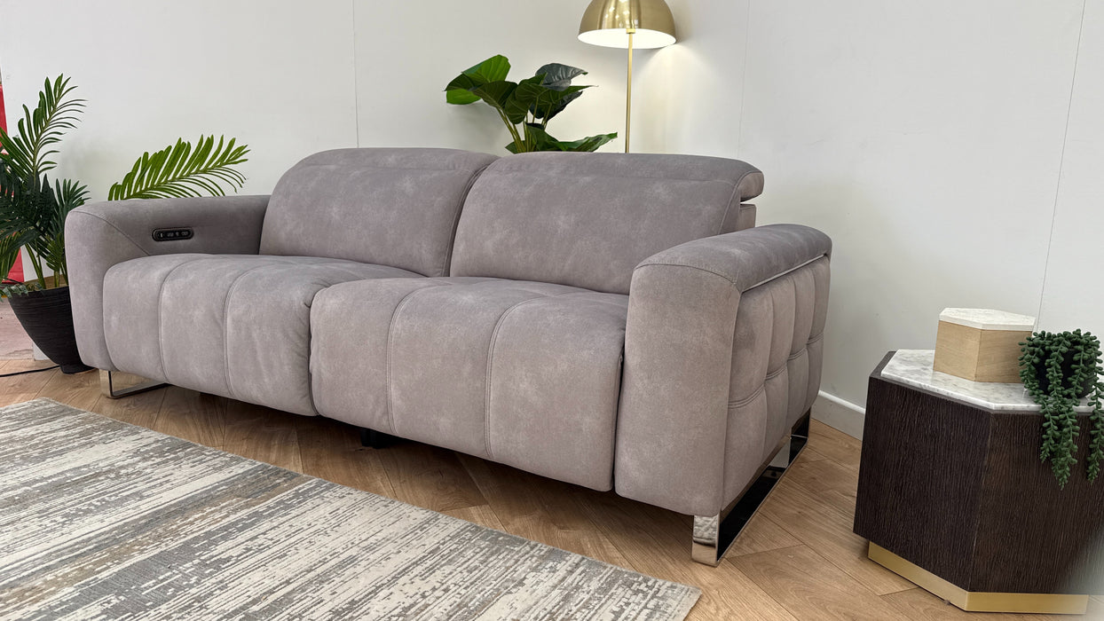 Sofology The Marvella 2.5 Fabric Power Recliner/Headrest in Lifestyle Flecked Stone