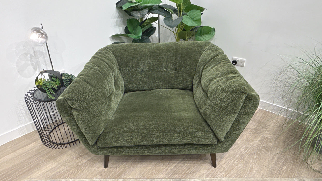 Sofology Hygge Fabric Loveseat in Heavy Textured Chenille Olive