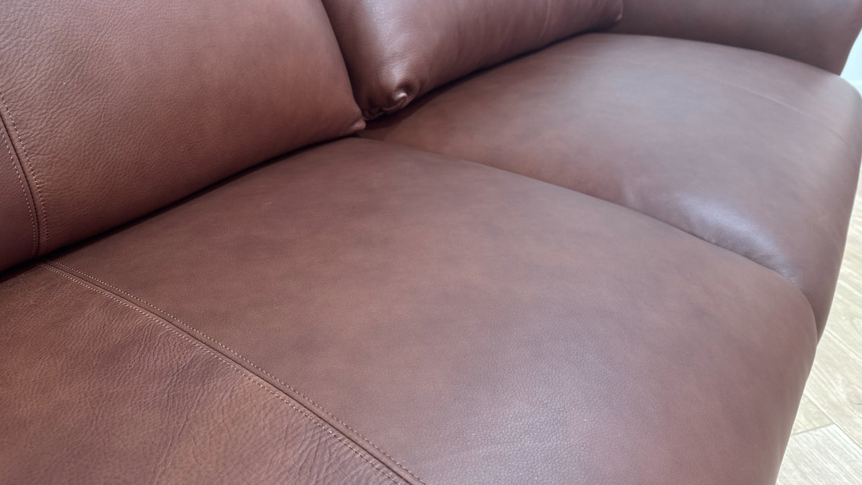 Sofology Adler Leather 3 Seater in Relaxed Soft Brown