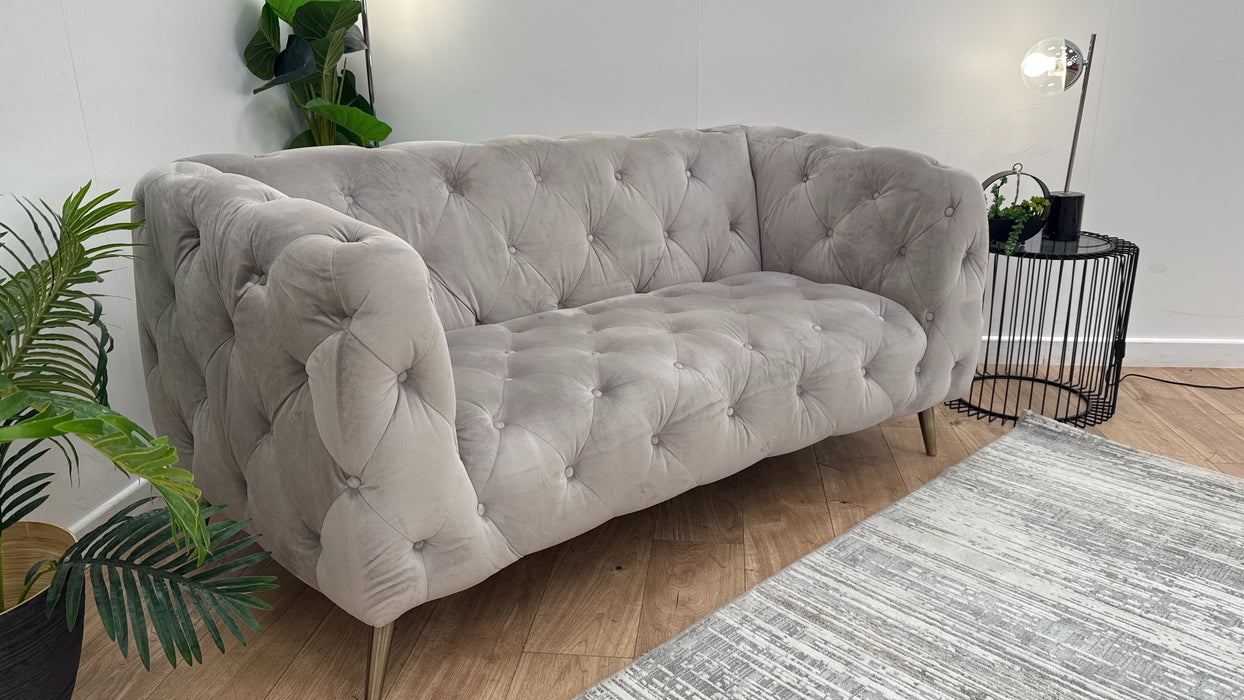 Sofology The Alchemist 2 Seater Fabric Sofa in Plush Silver