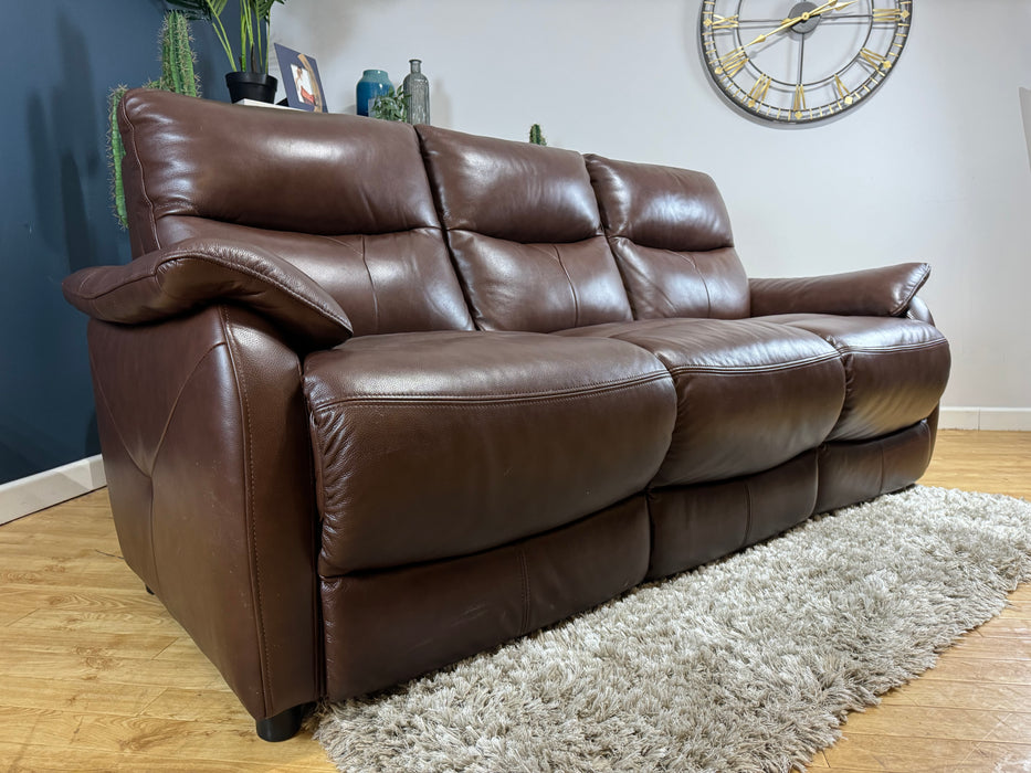 Albion Leather 3 Seater Trusty Sheen Chocolate (WA2)