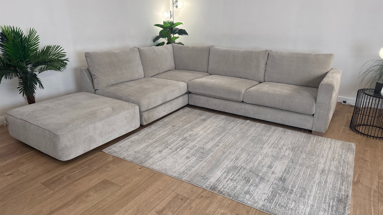 Sofology Majestica Fabric Chaise 1 Corner 3 in Soft-Chenille Linen