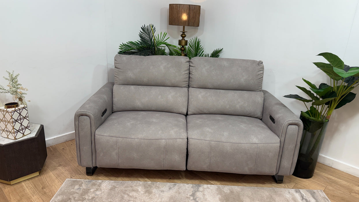 Sofology Ravello Fabric 2.5 Seater Power Recliner in Lifestyle Flecked Stone