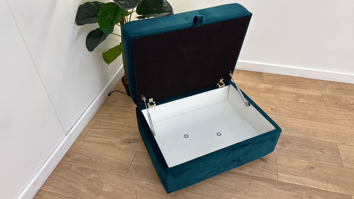 Sofology The Strand Footstool in Matt Velvet Teal