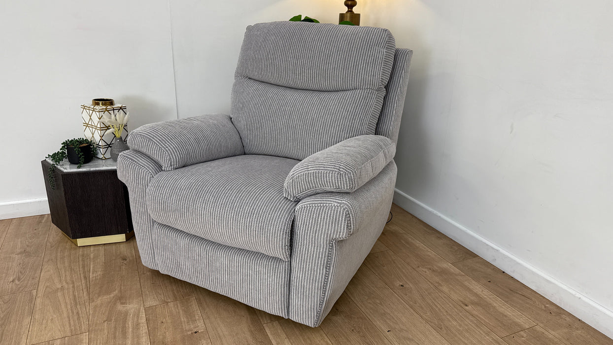 DFS Manual Recliner Fabric Chair in Grey Mix