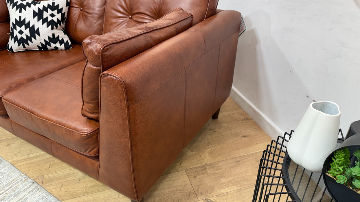 Sofology Cricket Leather 2 Seater in Tan Mix