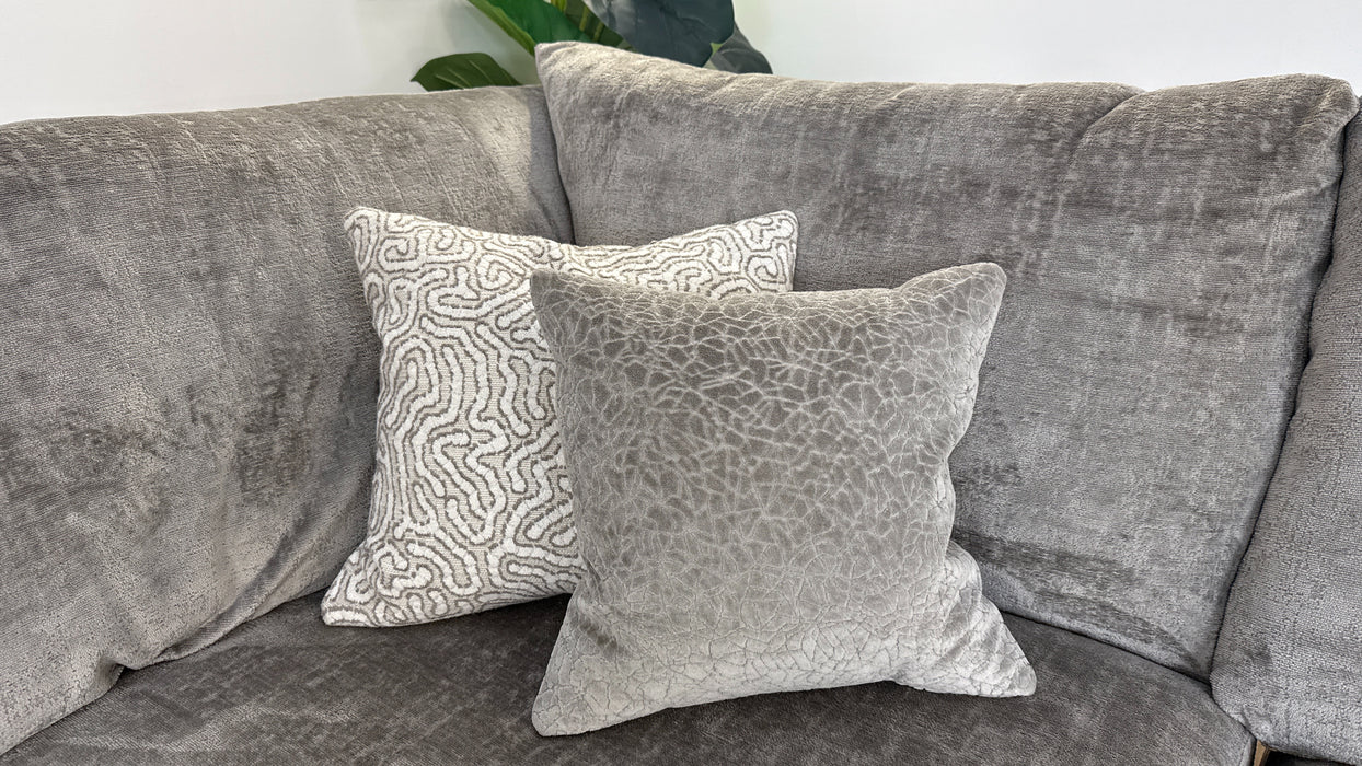 Sofology The Majestica 1 Terminal Corner 3 Fabric Sofa in Plain Truffle Mix