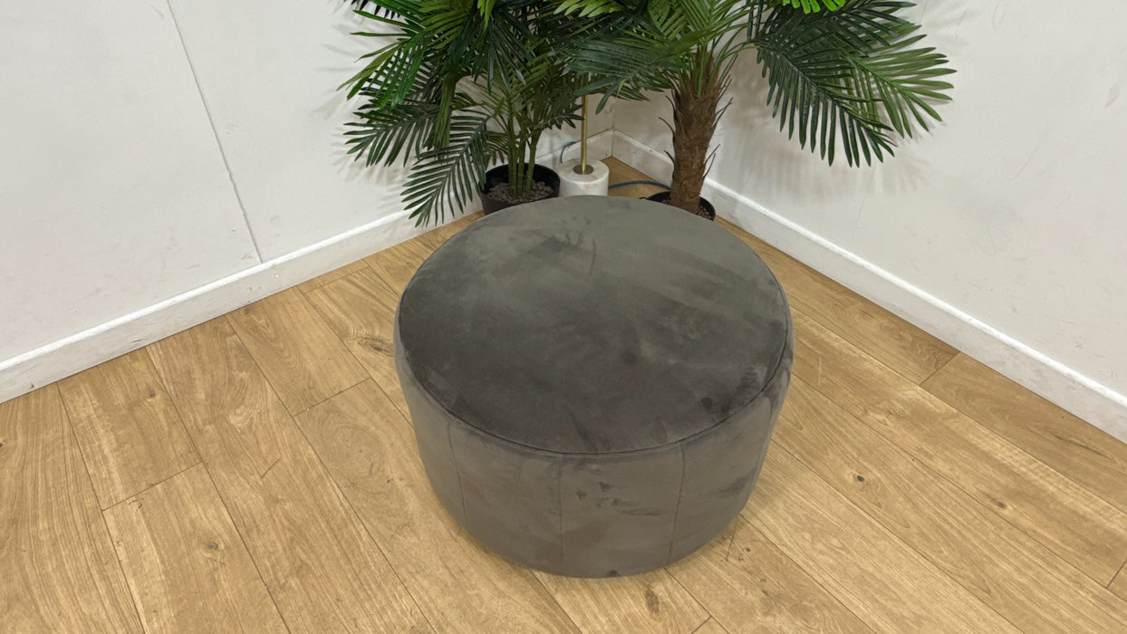Sofology Fitzrovia Fabric Designer Footstool in Matt Velvet Slate Without Trim