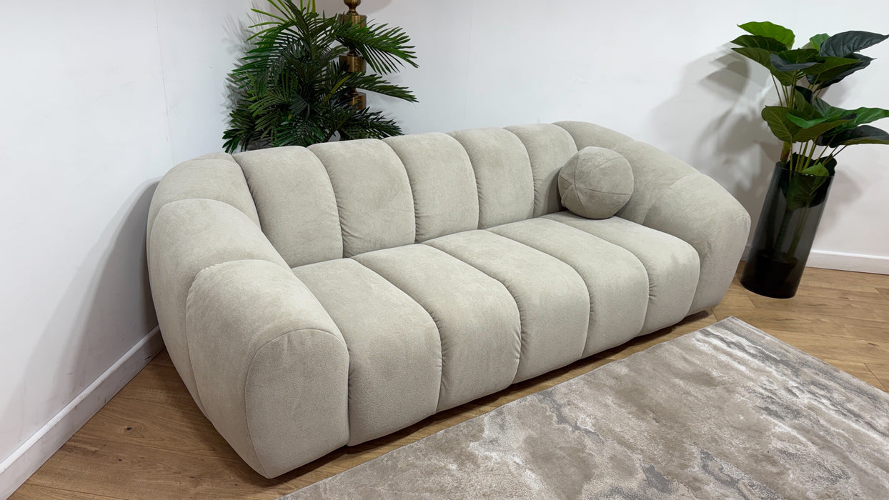 Sofology Waldorf Fabric 3 Seater in Soft Sherpa Stone Mix