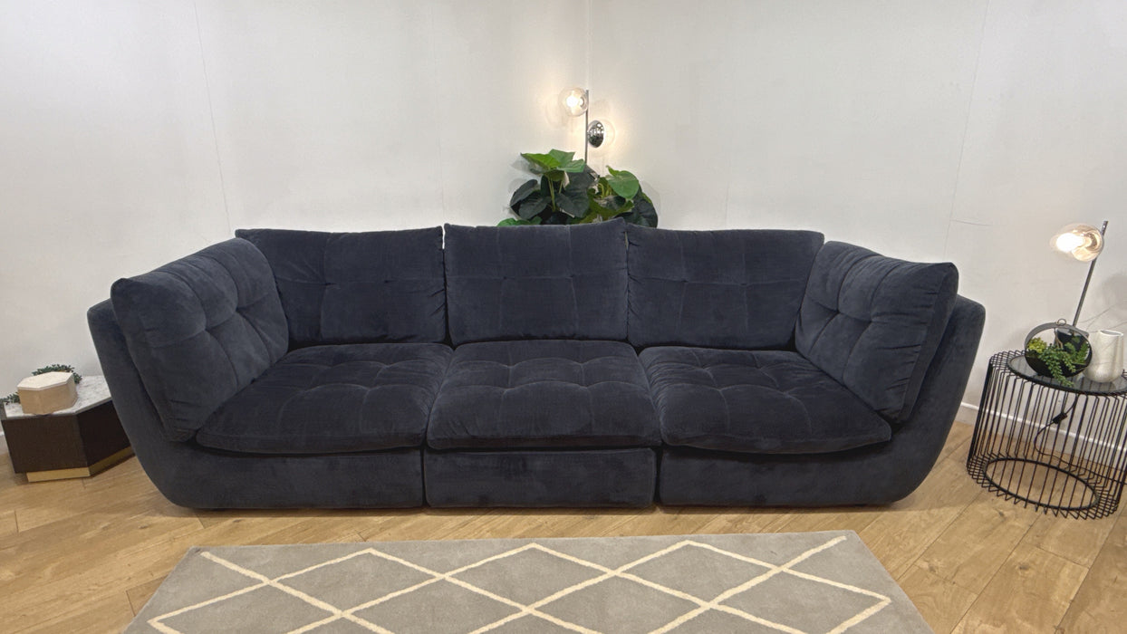 Sofology Cocoon Fabric 4 Seater in Relaxed Chenille Ink
